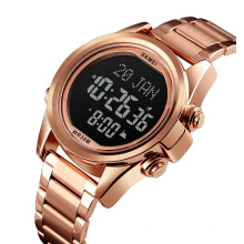 New arrival SKMEI 1667 arabic watch for men Qibla luxury stainless steel strap wrist watch